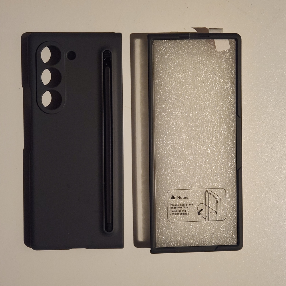 Samsung Galaxy Z Fold 6 Dark Grey Phone Case with Stylus Holder